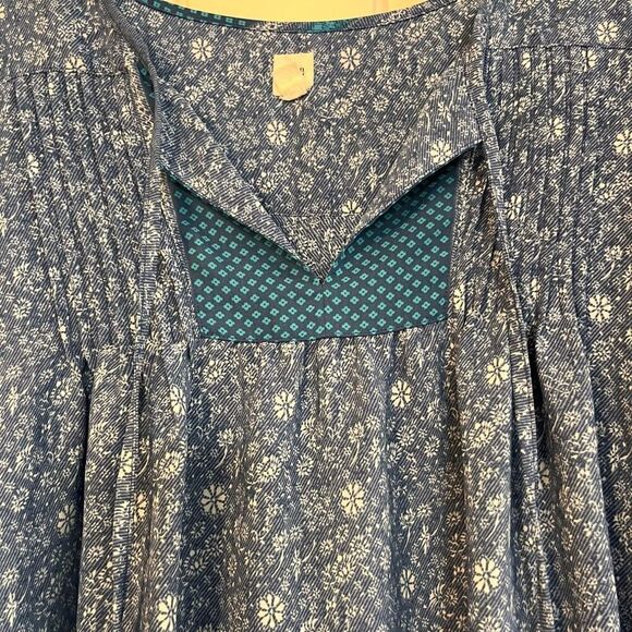 Gap Women’s Floral Blue Boho Peasant Blouse Size Medium - Picture 3 of 10